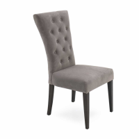 Modern Taupe Velvet Fabric Upholstery Kitchen Dining Chair Solid Wooden Legs