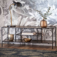 Modern Metal 2 Shelves Open Display Unit in Antique Copper Finish 45x120cm