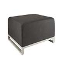 Grey Fabric Upholstered Outdoor Modular Chaise Section Metal Aluminium Framed