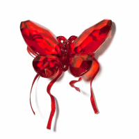 Red Butterfly With Ribbon