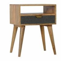 Scandinavian Natural Mango Wood 1 Drawer Bedside Cabinet Table Nightstand 57x45cm