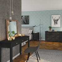 Modern Black Shaker Style 3 Drawer Dressing Console Table 76 x 101cm