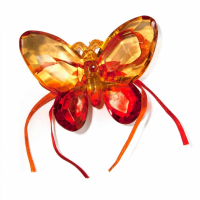 Orange Red Two Tone Butterfly With Ribbon