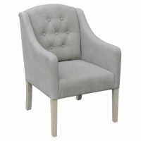 Grey Upholstered Wooden Armchair