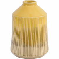 Yellow Stoneware Bottle Vase With Blended Glaze Large