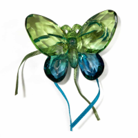 Green Turkish Blue Two Tone Butterfly With Ribbon