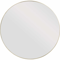 Round Clear Glass Large Wall Mirror With Slim Gold Metal Frame