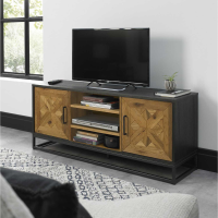 Modern Rustic Oak Wood TV Media Entertainment Unit 2 Doors
