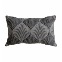 Tonal Embroidered Cushion Grey