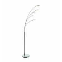 Modern Unique Style Satin Nickel and Warm LED Glass 5 Floor Lamp 180x30cm