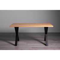 Ramsay Rustic Oak Effect Melamine 6 Seater 160cm Kitchen Dining Table with X Shape Legs