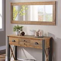 Urban Elegance Reclaimed Wood Rectangular Extra Long Wall Mirror 150 x 55cm