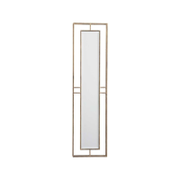 Tall Slim Art Deco Antique Gold Occtaine Rectangular Link Metal Wall Mirror
