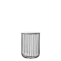 White Riley Side Table Black
