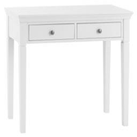 Modern White Painted 2 Drawer Small Dressing Table Console Desk 100cm Wide