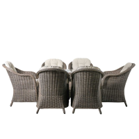 Rattan 6 Seater Outdoor Living Garden Oval Dining Set in Natural