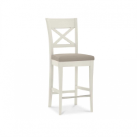 Modern Grey Painted Leather Seat X Back Kitchen Breakfast Bar Stool