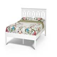 Autumn 135cm Double 4ft6in Hevea Opal White Painted Bed Frame Central Leg Support