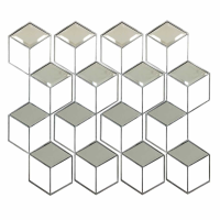 Honeycomb Mirror Set Brushed Grey Finish