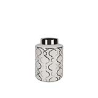 Moroccan Glass Silver Medium Round Ginger Jar
