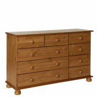 Copenhagen Pine Wood 6 Over 3 Drawer Extra Wide Bedroom Chest 73.9x120.9cm