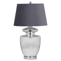 Modern Style Glass Urn Shape Table Lamp With Black Finish Round Shade 78x45cm
