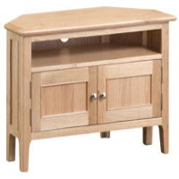 Modern Style Oak Wood 2 Door Living Room Corner TV Cabinet With Shelf 55 x 90cm