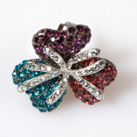 Triple Leaf Flower Ring Multi