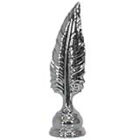 Medium Chrome Feather Sculpture