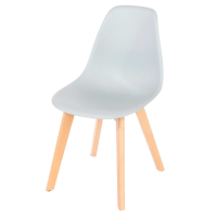Aspen Grey Moulded Plastic Chairs With Solid Wooden Legs Sold as a pair