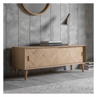 Milano Modern Style Wooden 2 Door Media Unit With Shelf And Cable Hole 50 x 140cm