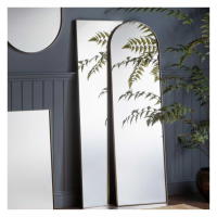 Modern Style Hurston Silver Finish Thin Arched Wall Mirror 170 x 50cm