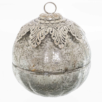 The Noel Collection Mercury Leaf Crested Trinket Bauble