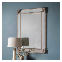 Traditional Unique Champagne Finished Rectangular Bedroom Wall Mirror 114 x 83cm