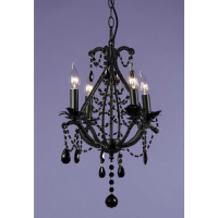 Shabby Chic Black Chandelier Black Crystal 4 Arm Ceiling Light