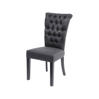 Modern Jansen Dark Grey Fabric Button Back Upholstered Kitchen Dining Chair 99 x 48cm