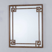 Decorative Labyrinth Wall Mirror With Geometric Wooden Design