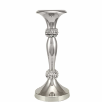 Glitz Nickel Dinner Candle Holder