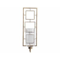 Occtaine Antique Gold Wall Sconce With Mirrored Back