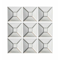 Modern Set of 9 Paquin 20cm Small Square Wall Mirrors Bevelled 3D Effect Glass