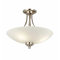 Modern Style Satin Chrome White Glass Shaded Single Ceiling And Wall Lamp 35x41cm