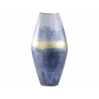 Blue And Gold Abstract Iron Vase
