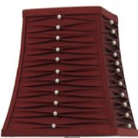 Red 10 Inch Square Beaded Pleat Shade
