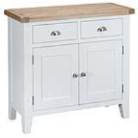Modern Light Oak Top White Painted 2 Door 2 Drawer Living Room Sideboard 78 x 85cm