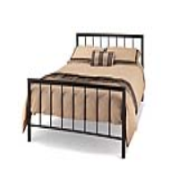 Modena Tubular Black Metal 120cm 4ft Small Double Bed Frame Modern