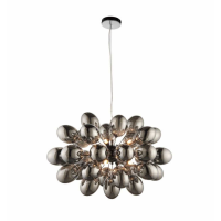 Modern Style Black Chrome Glass Shade Adjustable 8 Pendant Ceiling Light 129 x 72cm
