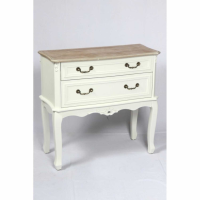 Appleby French Style Antique White Painted Hallway 2 Drawer Console Table