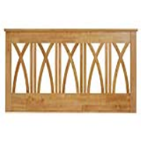 Modern Small Double 4ft Bed Headboard Honey Oak Cross Over Detail