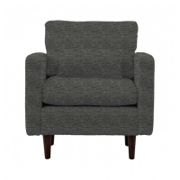 Retro Style Ferroli Smoke Textured Chenille Upholstered Living Room Sofa Armchair 88x86cm