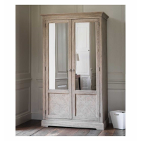 Mindy Wood Parquet Glazed Double Wardrobe With Shelf And Hanging Rail 195 x 111.5cm